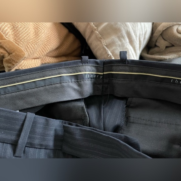 Theory| Wool Laine Pinstripe Trousers••• - Picture 3 of 12